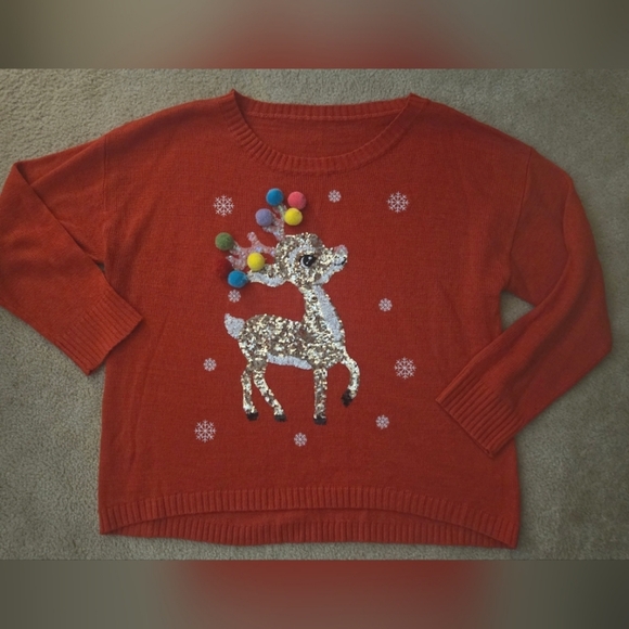 NWOT Sequin Ugly Christmas Sweater 1X - Picture 1 of 10